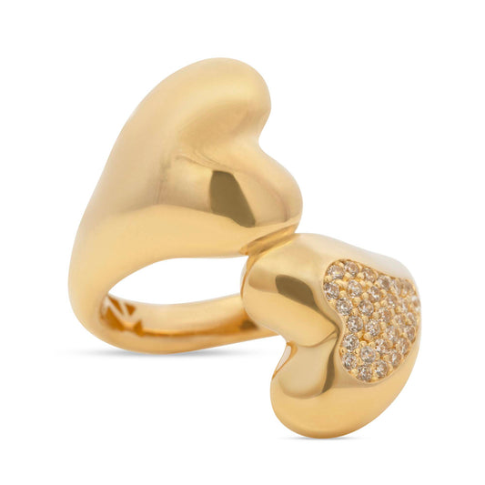 14K Yellow Gold Wrap Heart Ring
