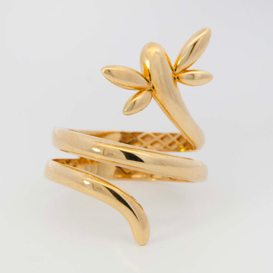 14K Yellow Gold Dragonfly Wrap Ring