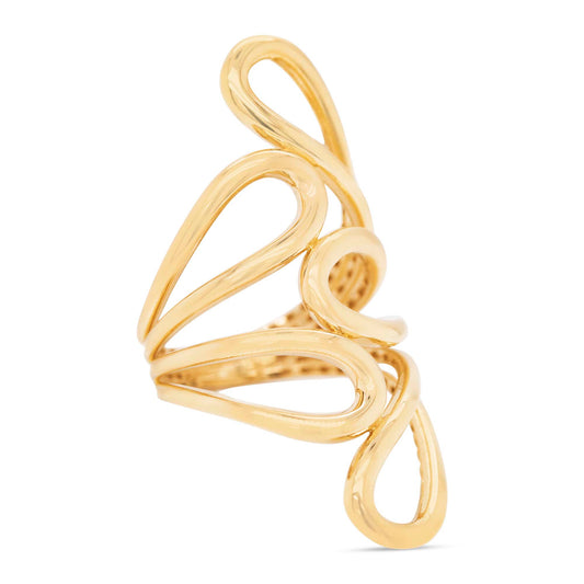 14K Yellow Gold Organic Shape Ring Style 3