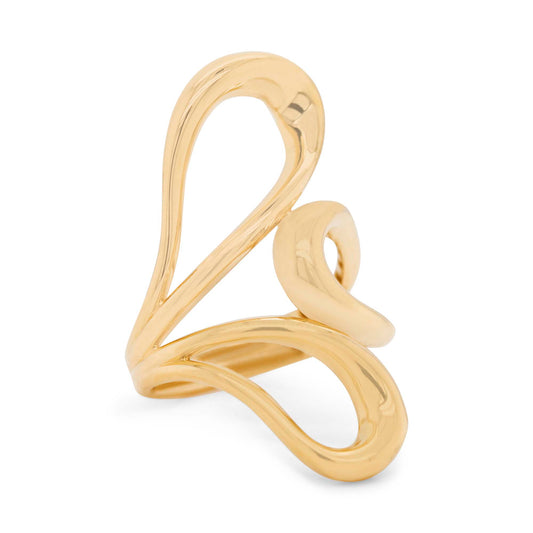 14K Yellow Gold Organic Shape Ring Style 4