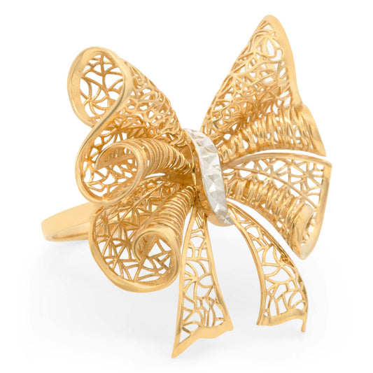 14K Yellow Gold Bow Ring