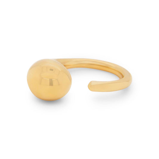 14K Yellow Gold Teardrop Cuff Ring
