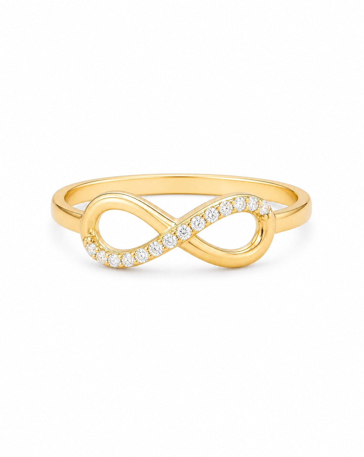 14K Yellow Gold Infinity with CZ Accents Ring