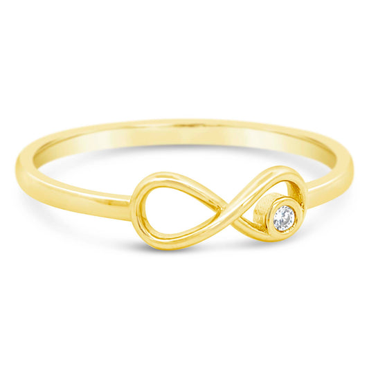 14K Yellow Gold Infinity with CZ Accent Ring