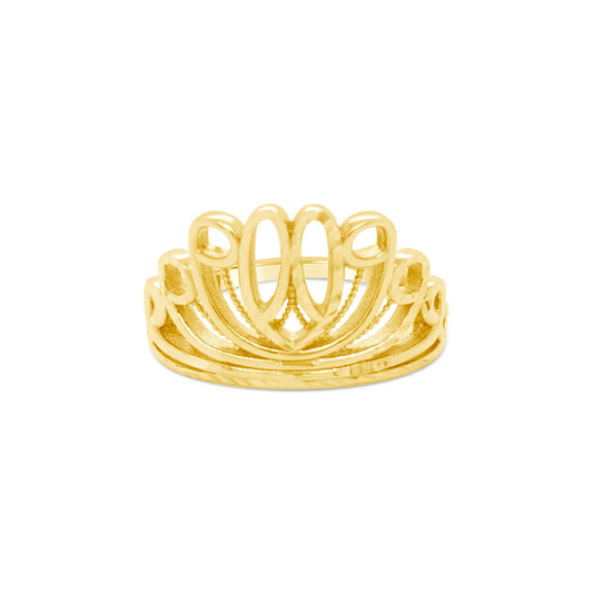 14K Yellow Gold Open Crown Ring