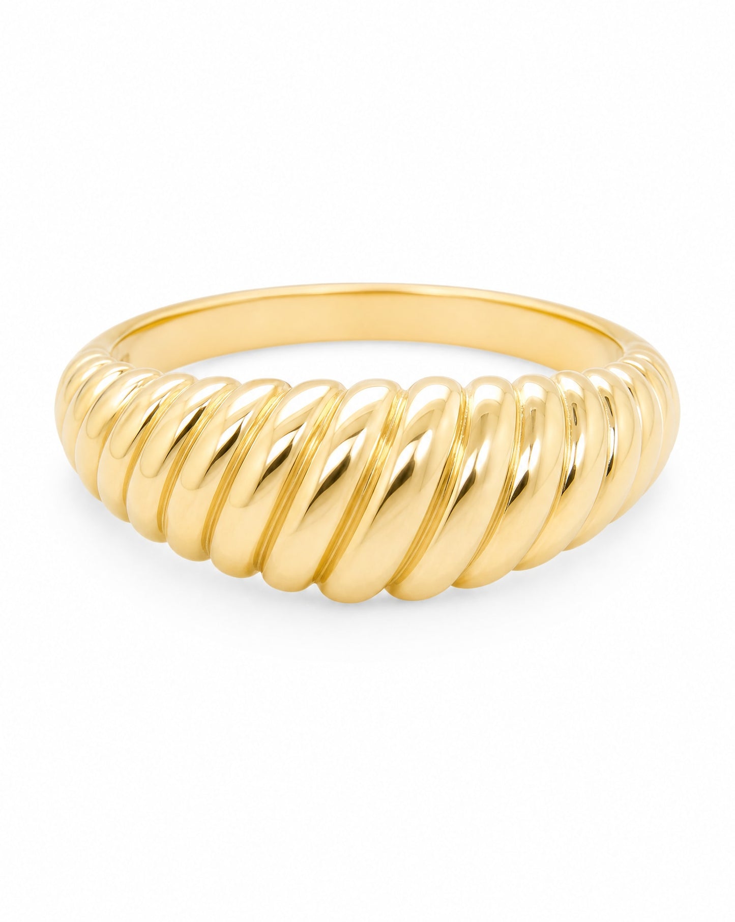 14K Yellow Gold Crescent Croissant Ring