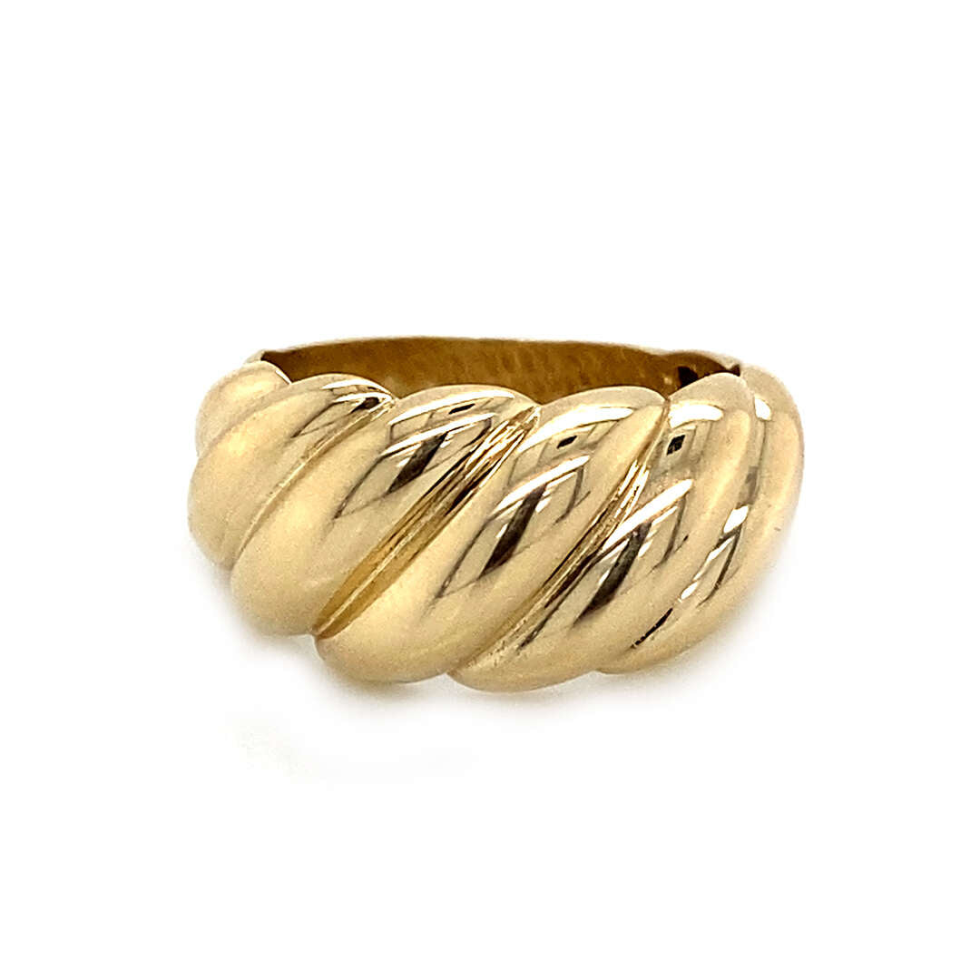 14K Yellow Gold Chunky Croissant Ring
