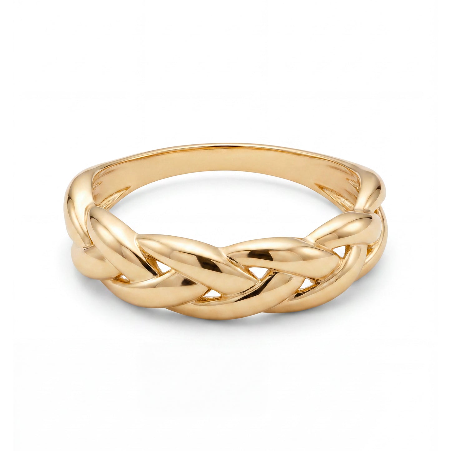 14K Yellow Gold Chunky Braid Ring