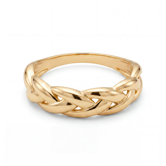 14K Yellow Gold Chunky Braid Ring