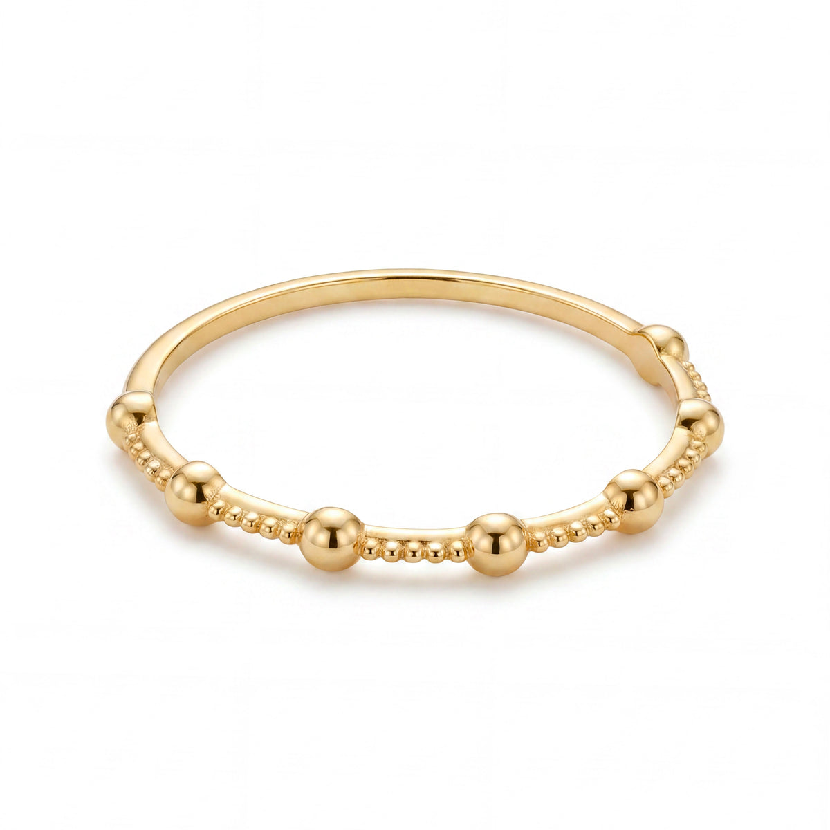 14K Yellow Gold Beads By The Yard Ring