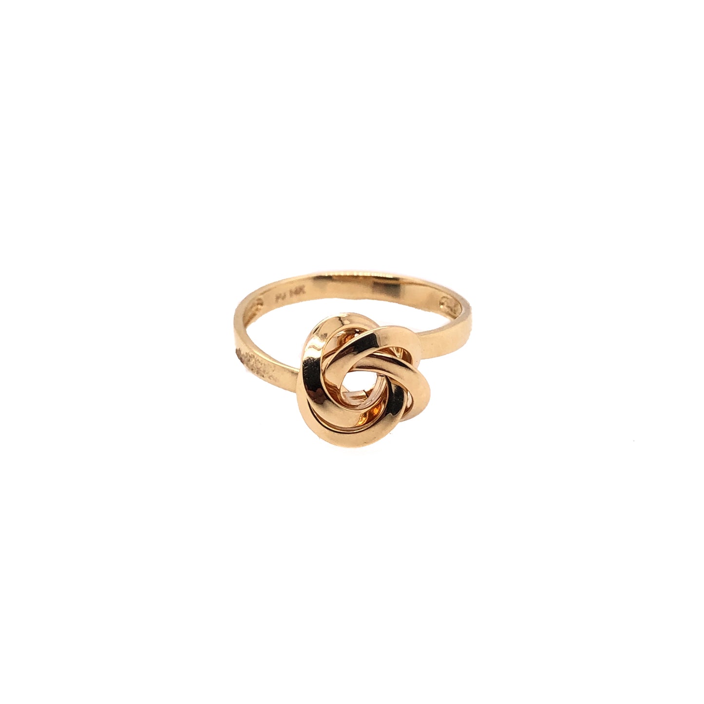 14K Yellow Gold Squared Tube Knot Ring