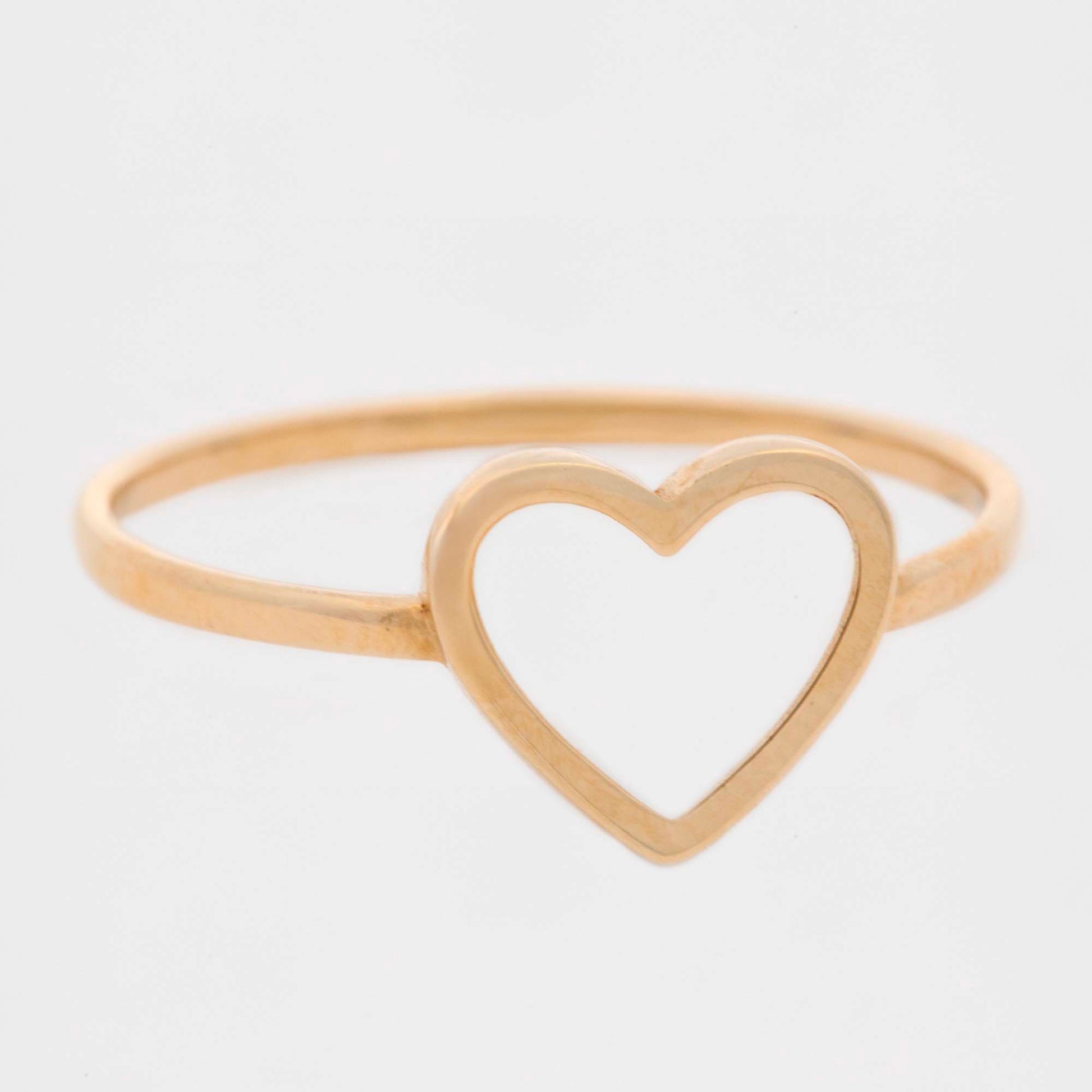 14k Yellow Gold Heart Shape Ring
