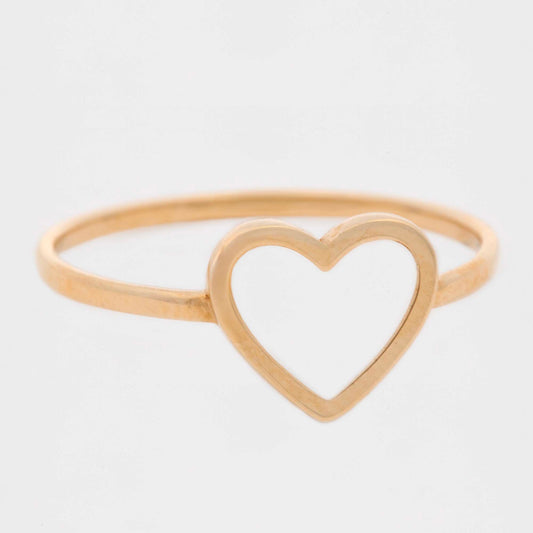 14k Yellow Gold Heart Shape Ring