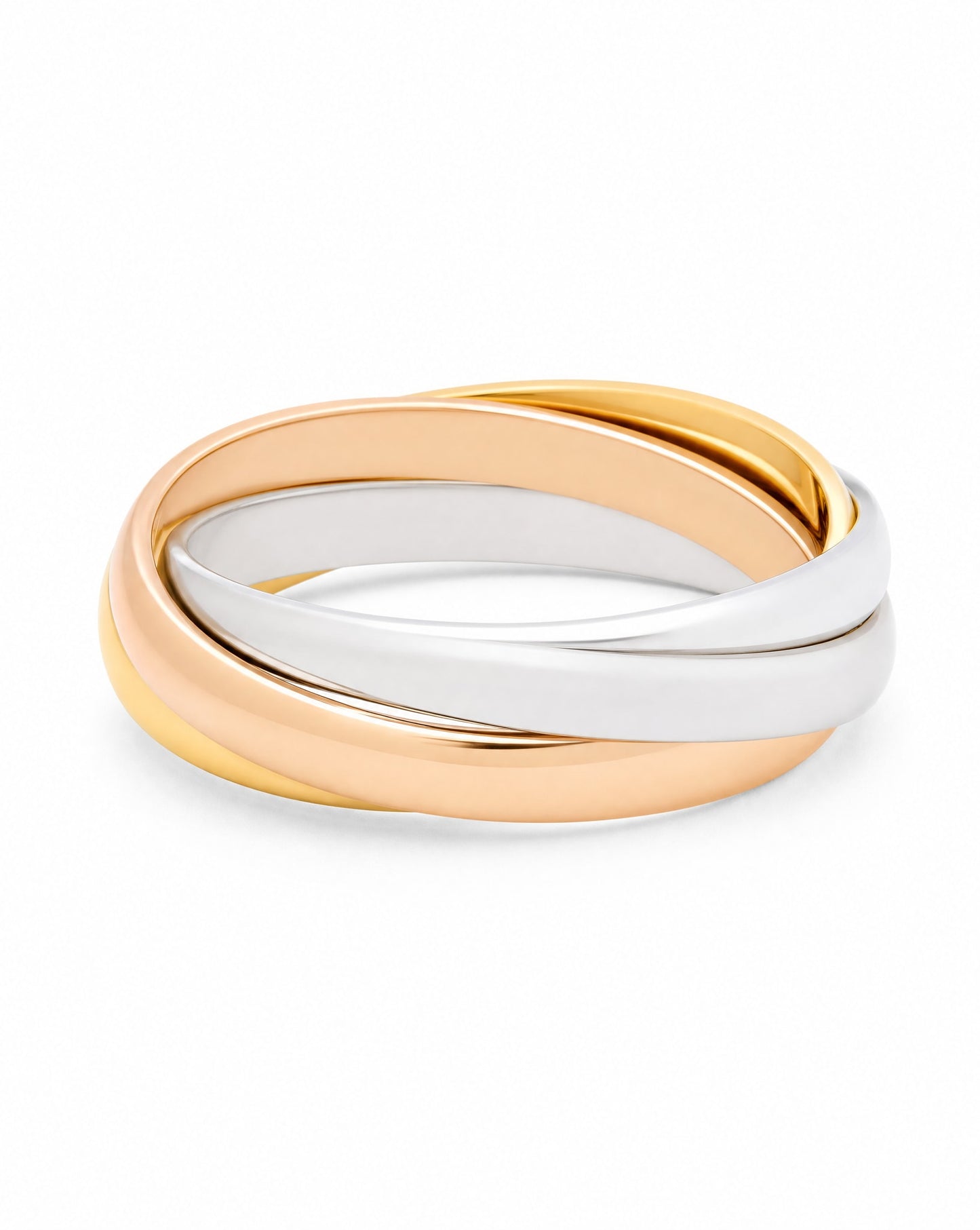 14K Tri Color Gold Triple Band Ring