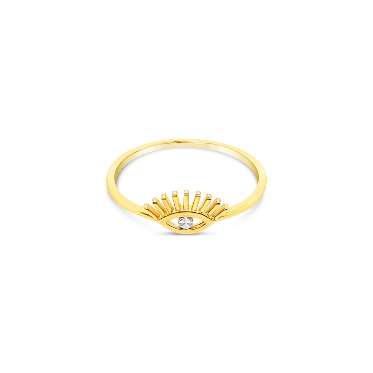 14K 2 Tones Gold Evil Eye Ring