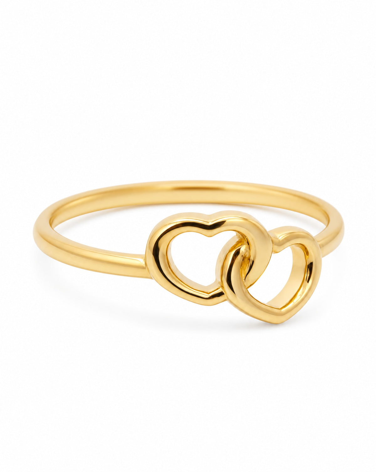 14k Yellow Gold Double Open Heart Ring-1