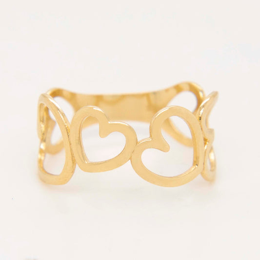 14k Yellow Gold Heart ring