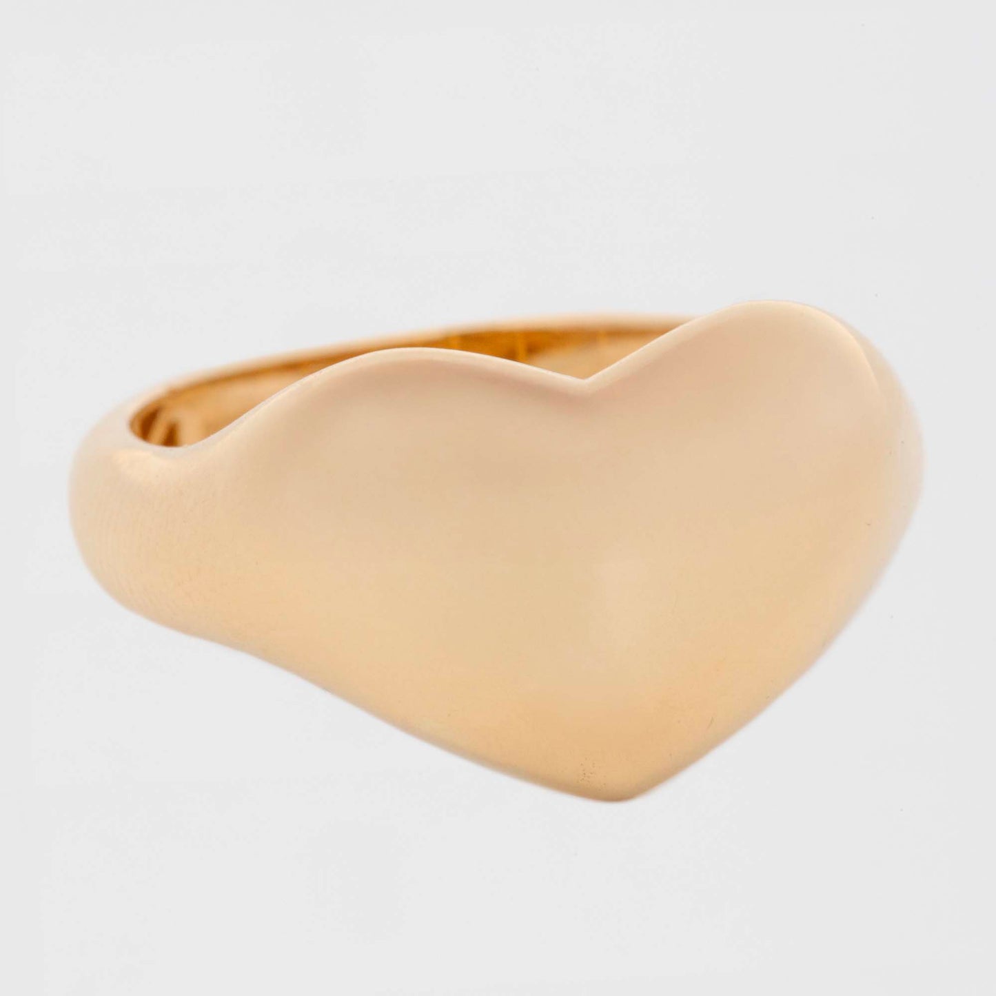 14k Yellow Gold Chubby Plain Heart Ring
