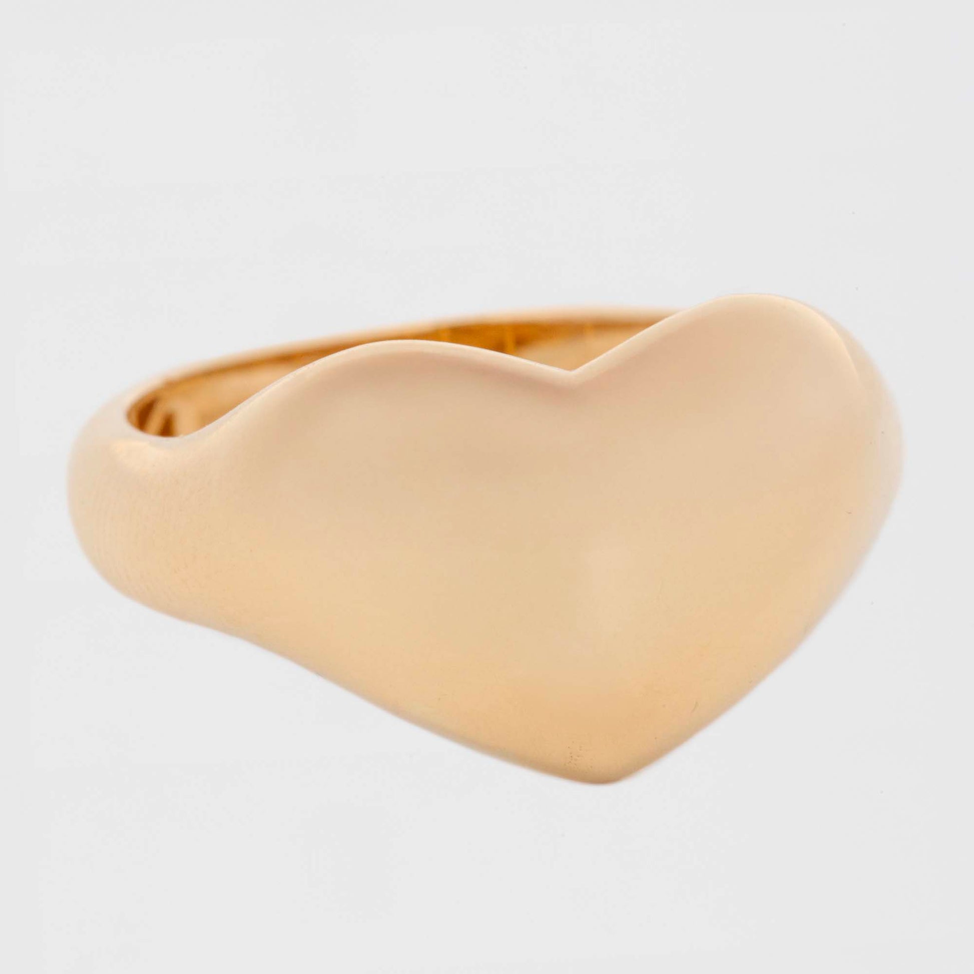 14k Yellow Gold Chubby Plain Heart Ring