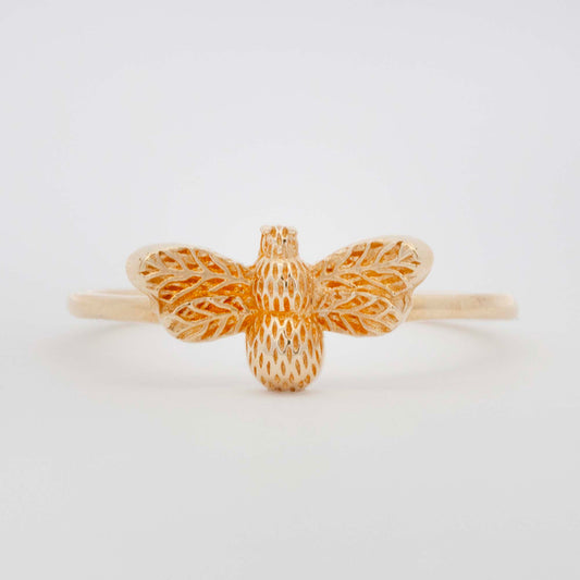 14k Yellow Gold Tiny Bee Ring