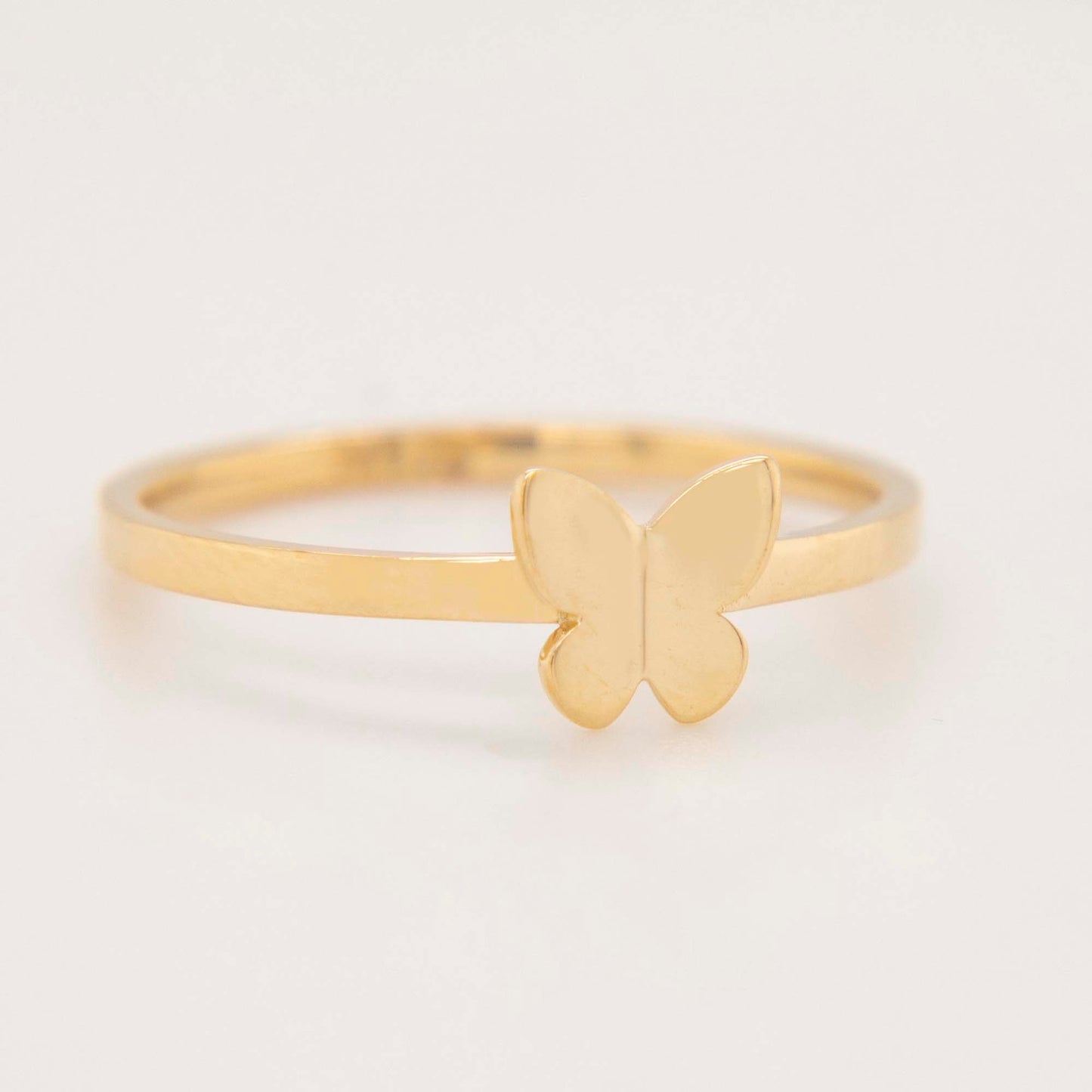 14k Yellow Gold Plain Butterfly Ring