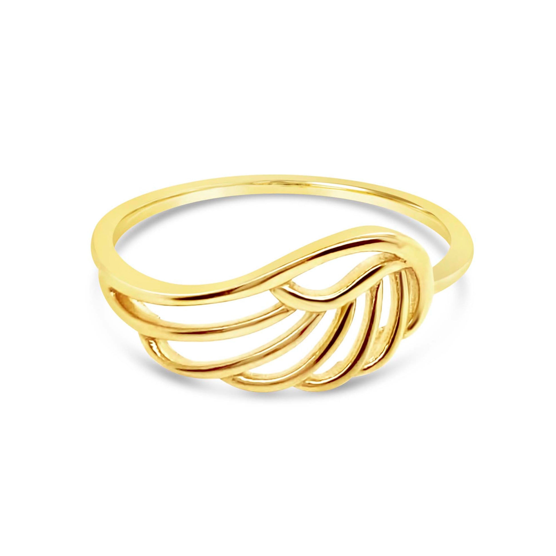14k Yellow Gold Open Wing Ring