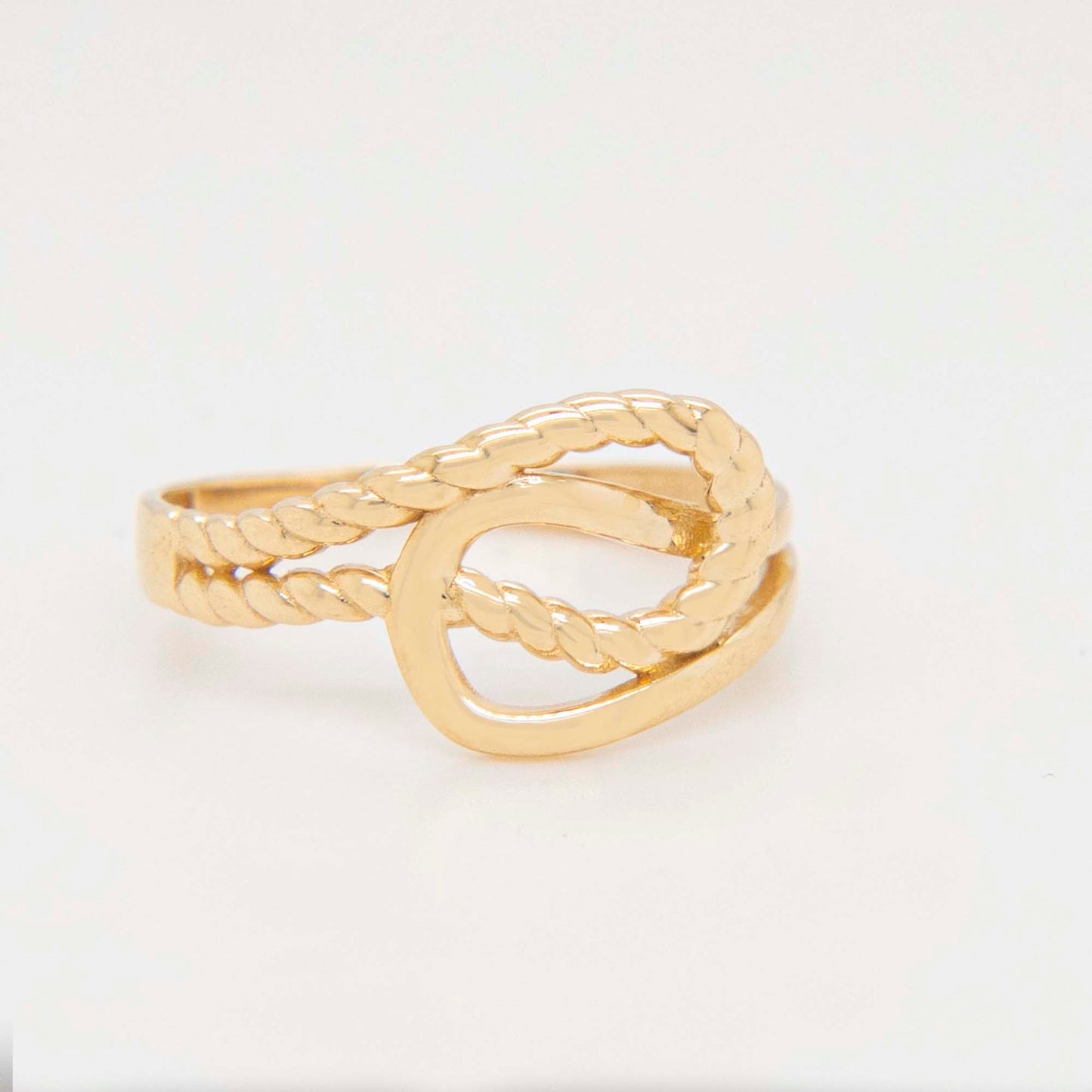 14k Yellow Gold Crossover Belt Ring