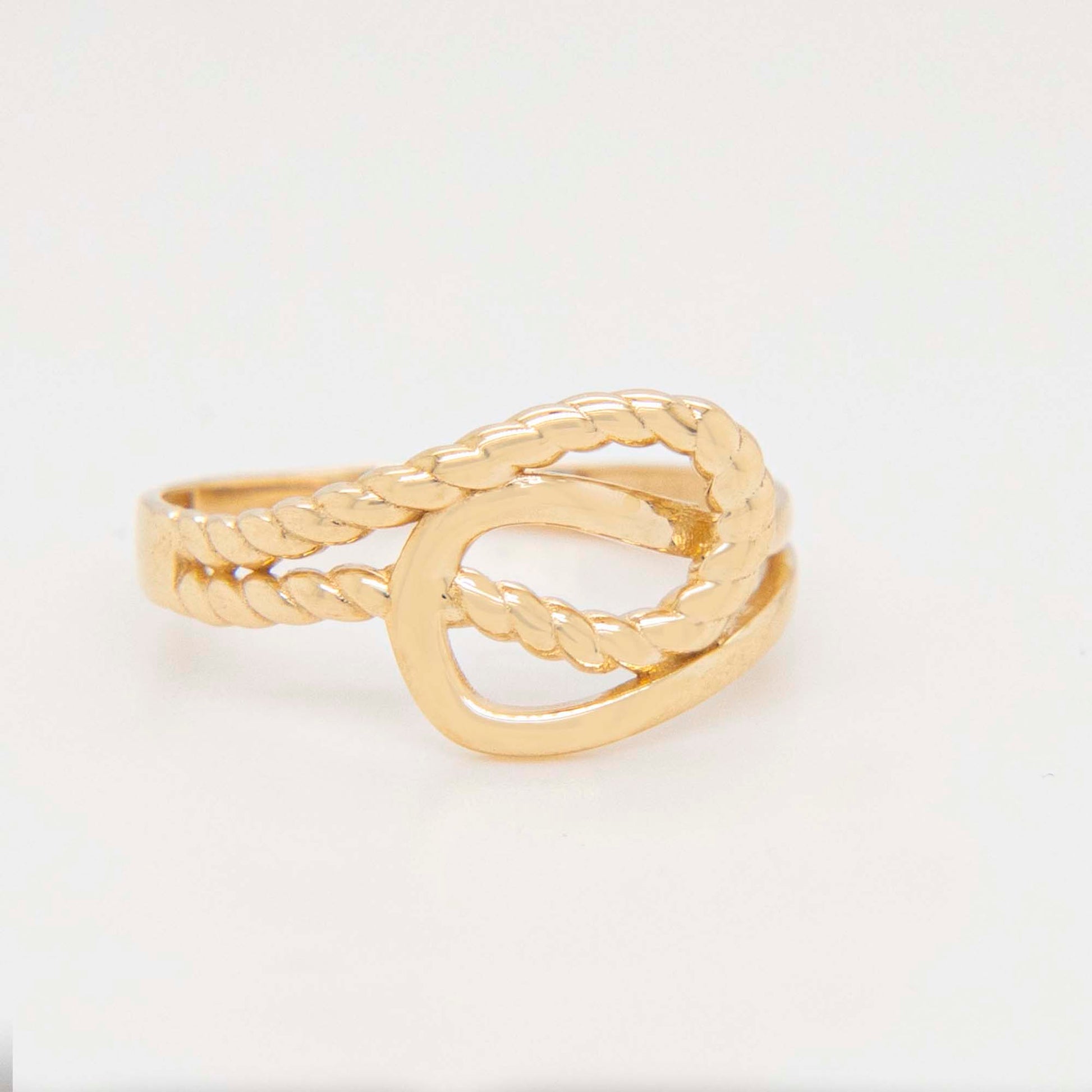 14k Yellow Gold Crossover Belt Ring