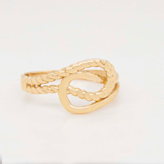 14k Yellow Gold Crossover Belt Ring