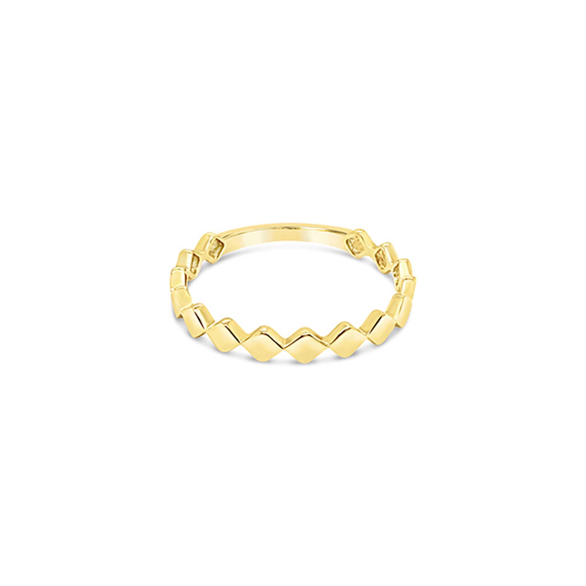 14k Yellow Gold Diamond Figures Band Ring