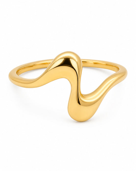 14k Yellow Gold Wave Ring