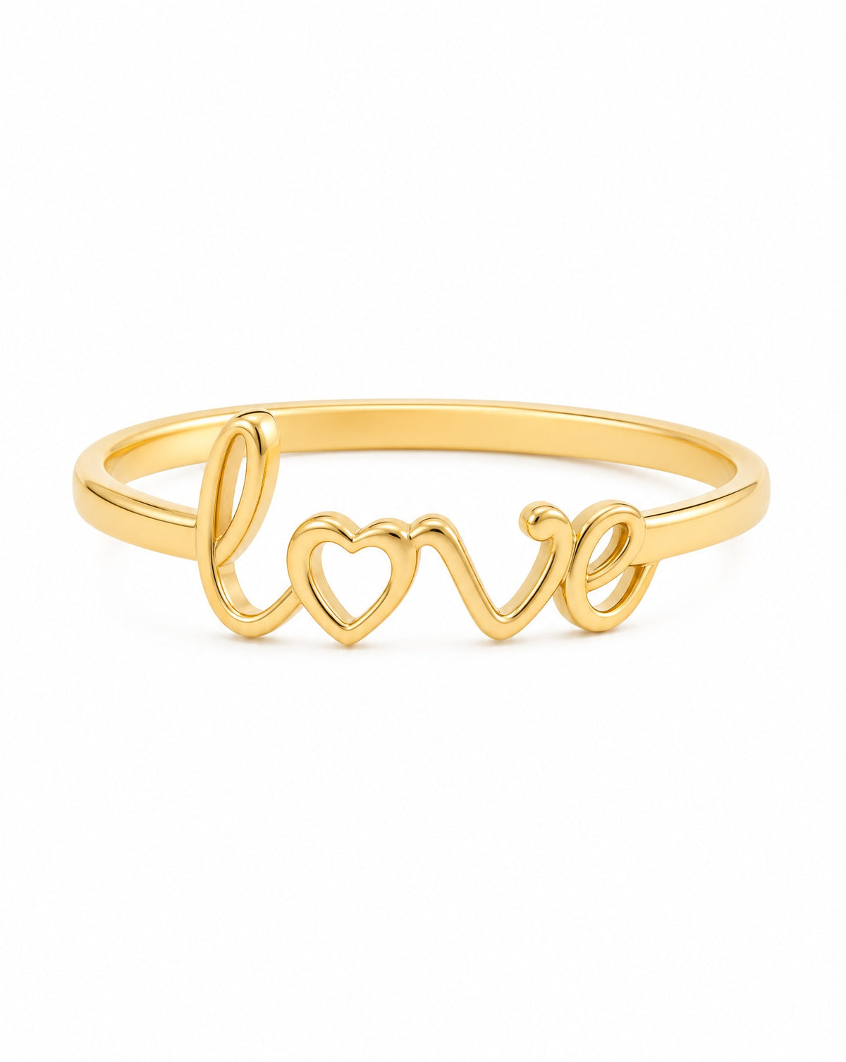14k Yellow Gold Tiny "Love" Ring