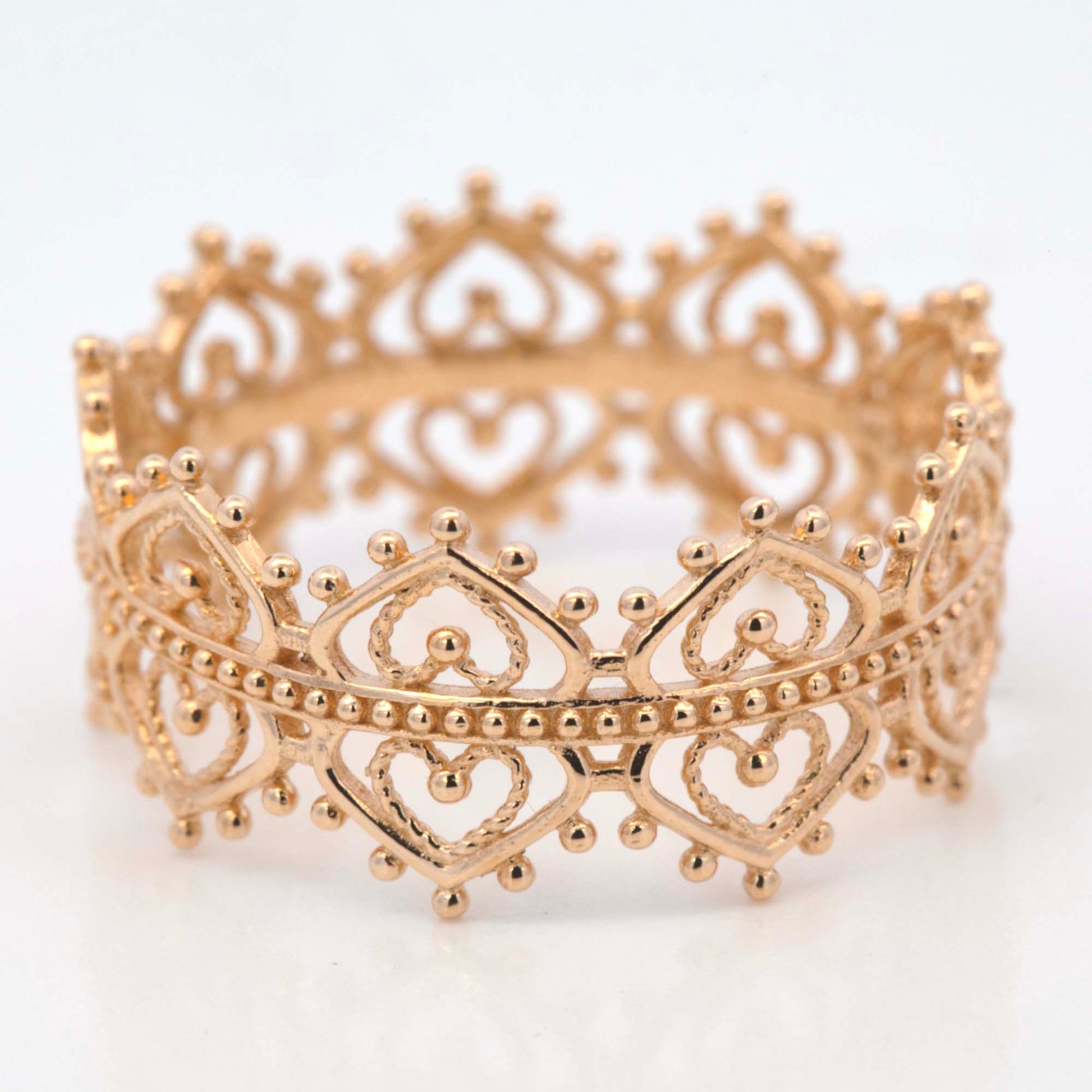 14k Yellow Gold Open Filigree Eternity Ring
