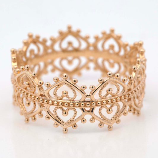 14k Yellow Gold Open Filigree Eternity Ring