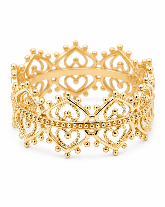 14k Yellow Gold Open Filigree Eternity Ring