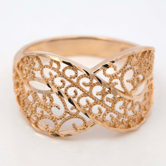 14k Yellow Gold Open Filigree Ring
