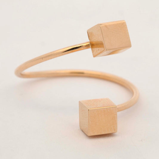 14k Yellow Gold Double Cubes Open Ring