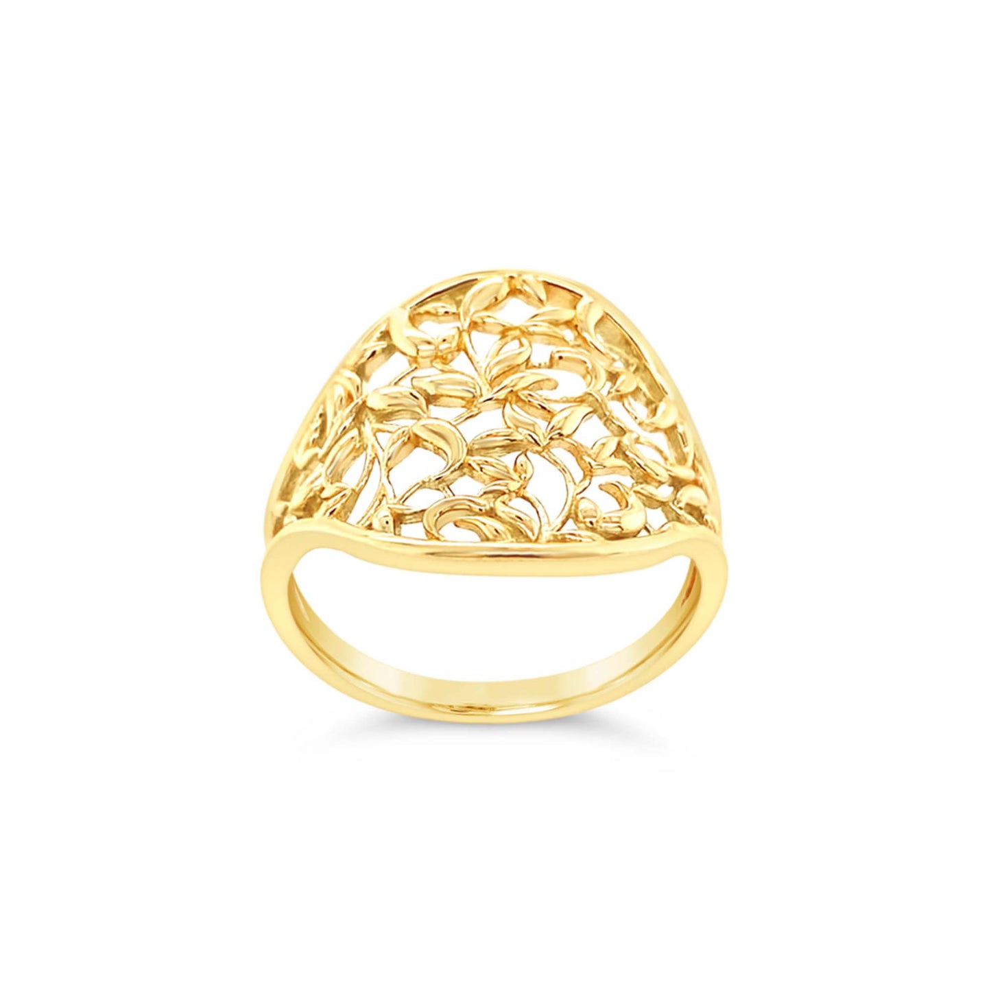 14k Yellow Gold Filigree Round Ring