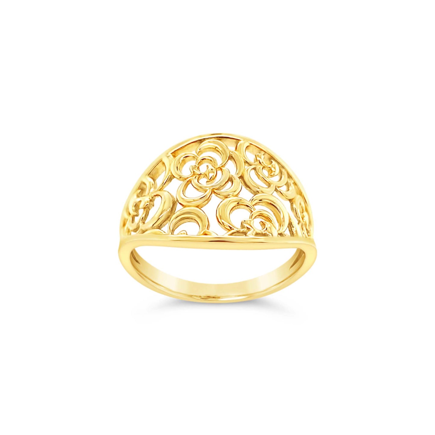14k Yellow Gold Filigree Oval Ring
