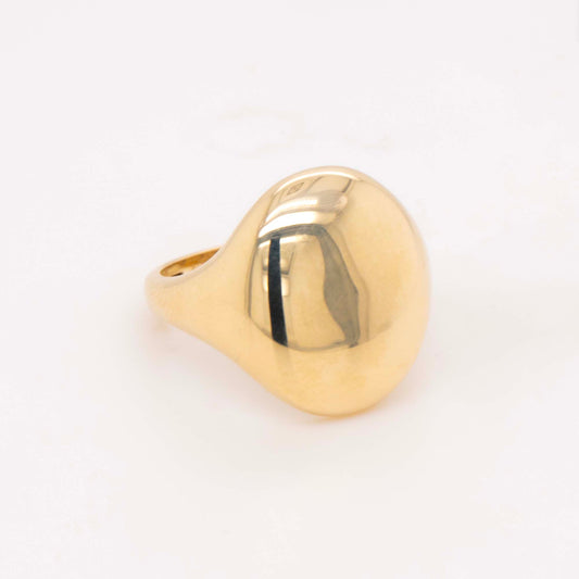 14k Yellow Gold Chubby Oval Signet Ring