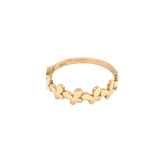 14K Yellow Gold Butterfly Band Ring