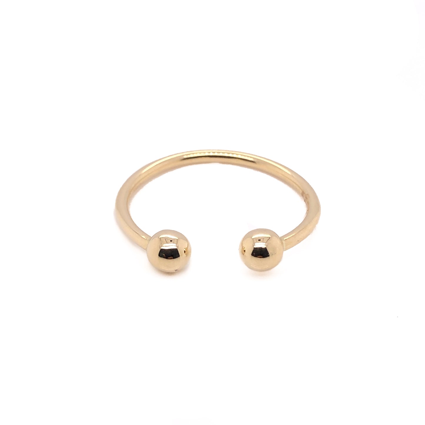 14K Yellow Gold Double Ball Open Ring