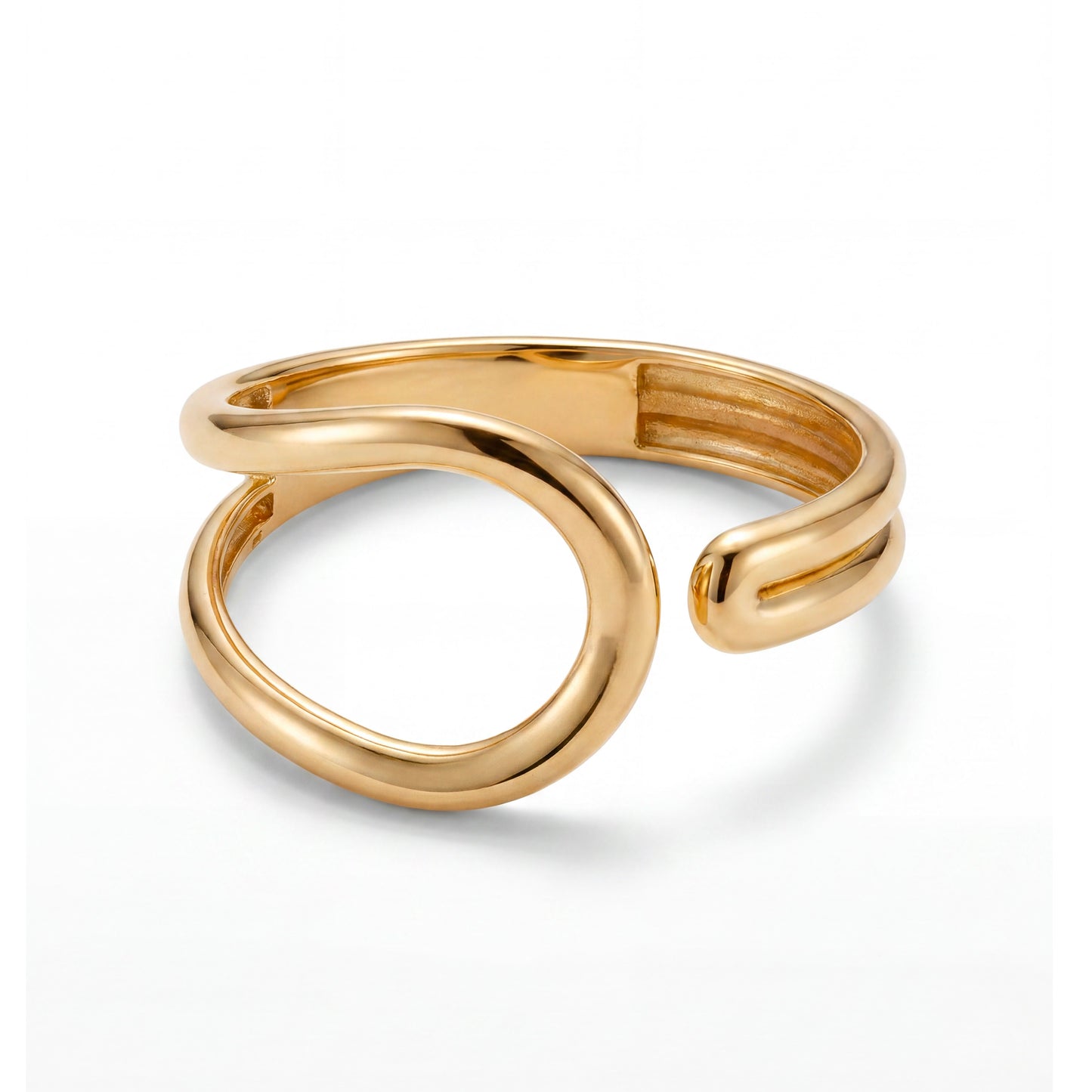 14K Yellow Gold Open Abstract Shape Ring
