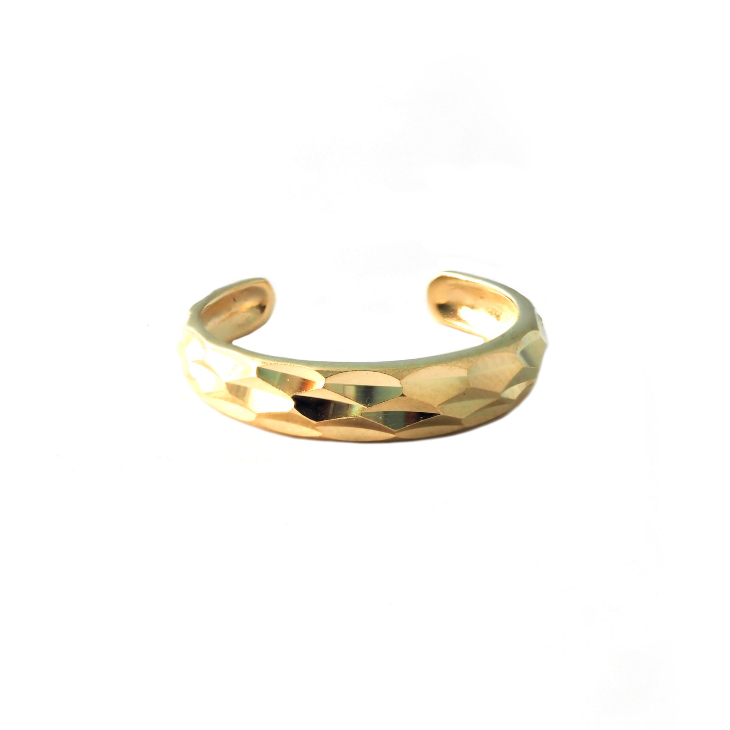 14K Yellow Gold Diamond Cut Toe Ring