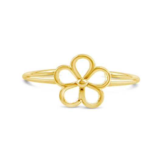 14K Yellow Gold Open Flower Toe Ring