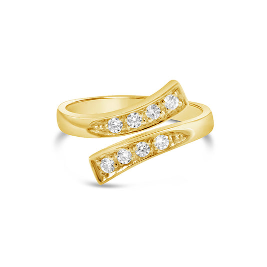14K Yellow Gold CZ Wrap Toe Ring