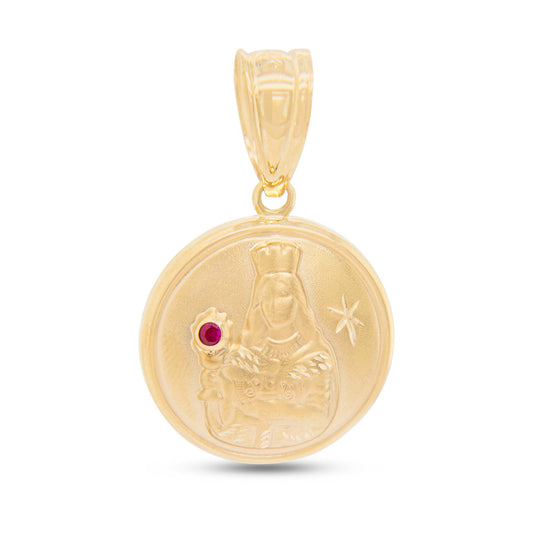 14K Yellow Gold Small Round Santa Barbara Pendant
