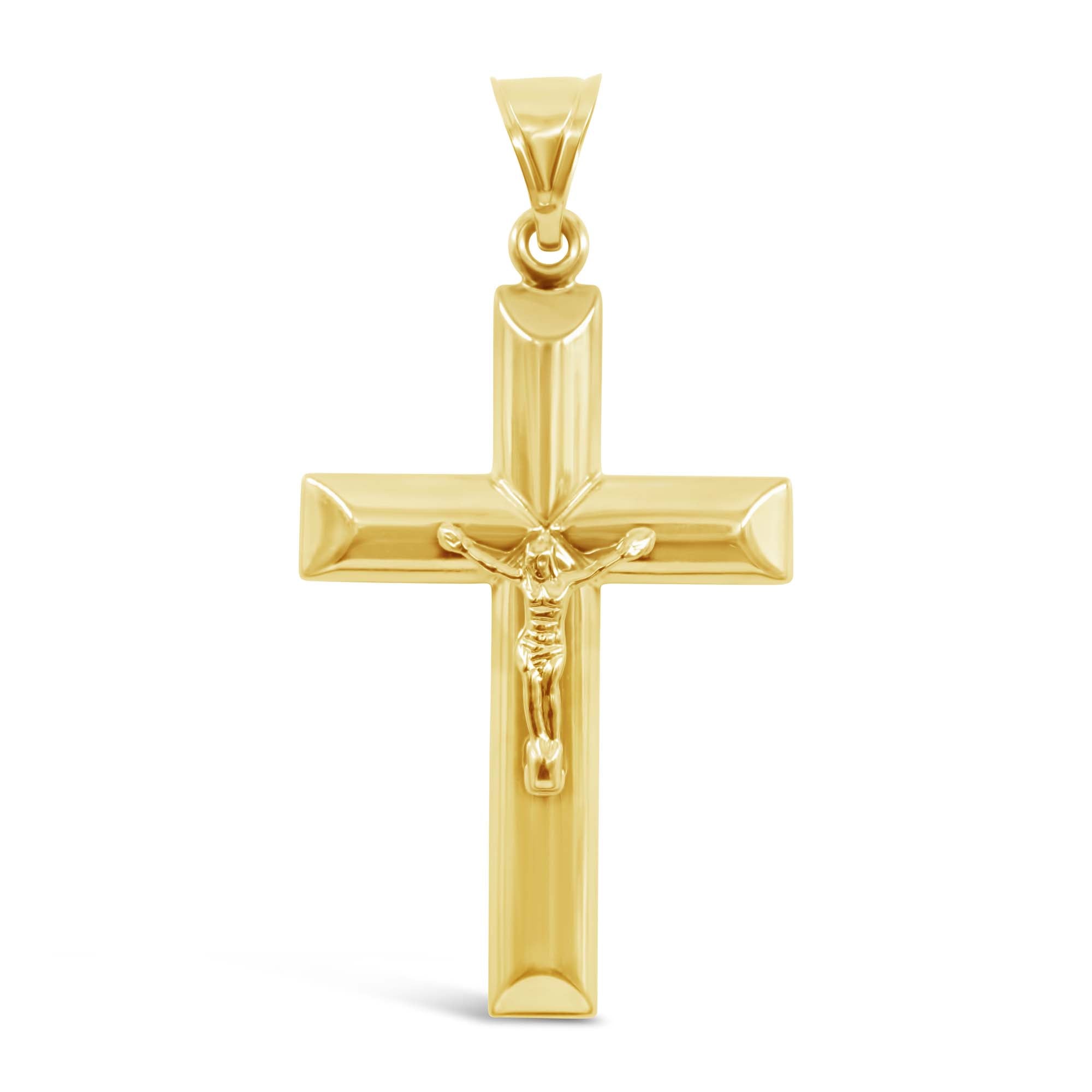 14K Yellow Gold Cross with Christ Pendant – Primavera Jewelry Wholesale