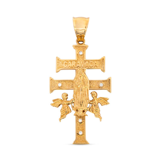 14K Yellow Gold Caravaca Cross Pendant