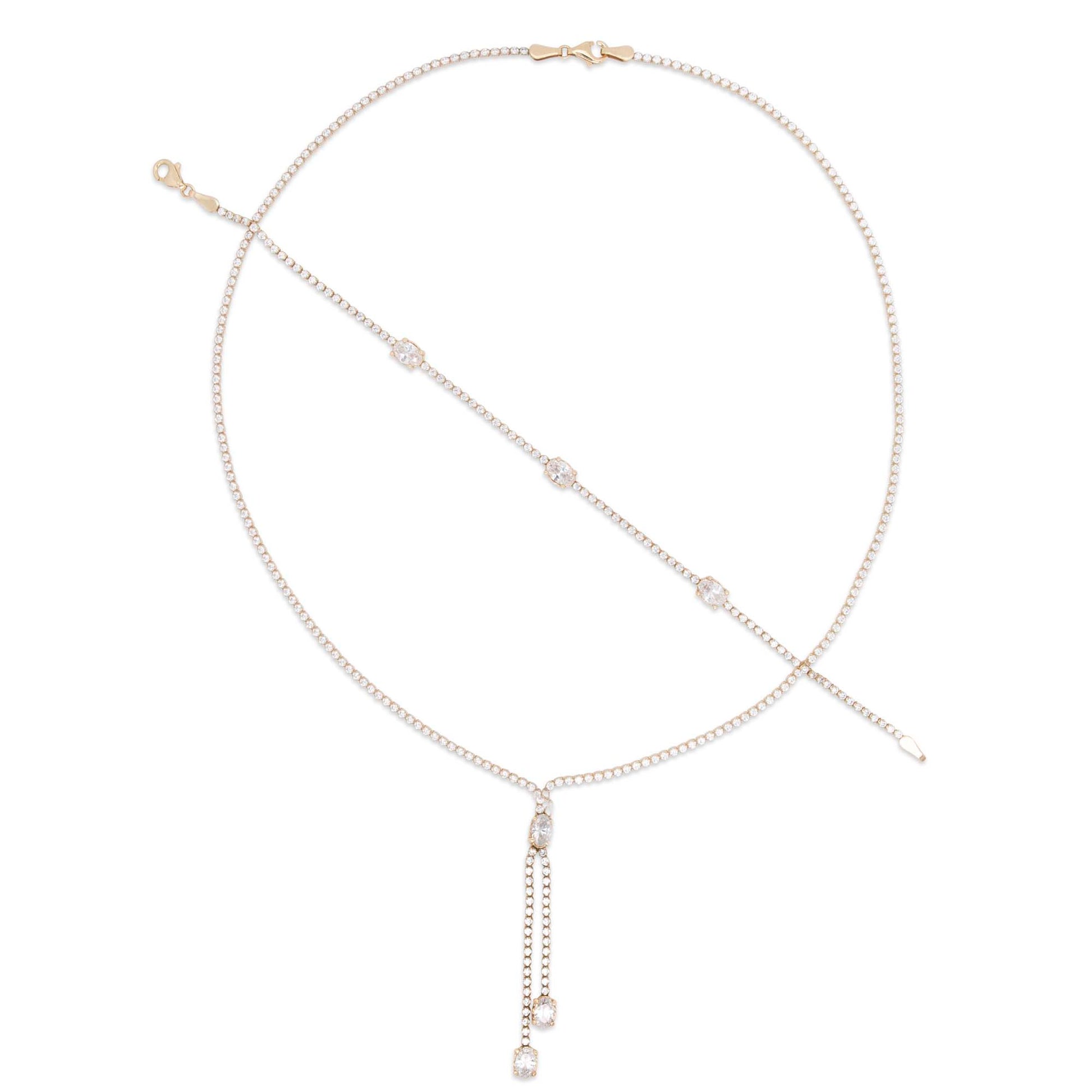14K Yellow Gold Pave CZ Set